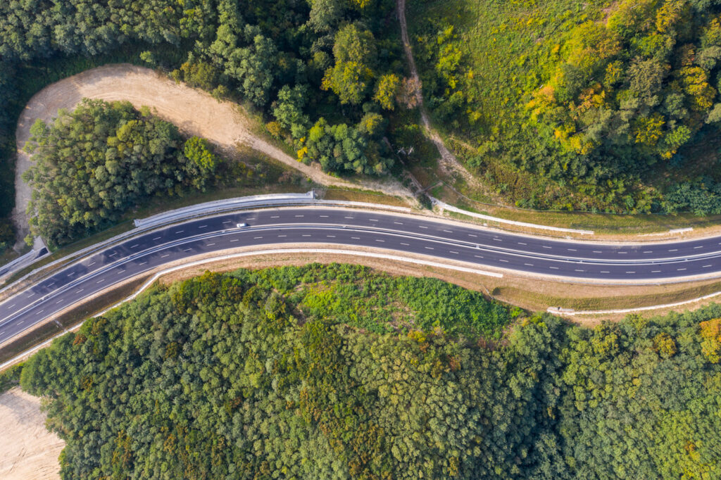 Route sinueuse entre les arbres Premys